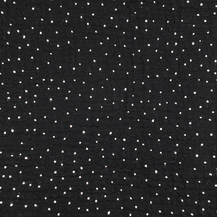 Muslin w Srebrne Kropki Czarna - Textil World