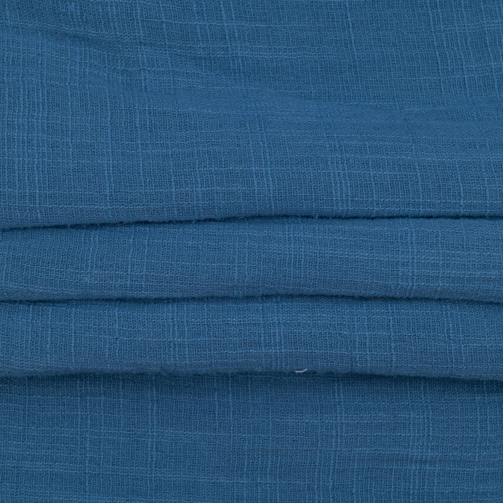 Muślin Waffle Niebieski Jeansowy - Textil World