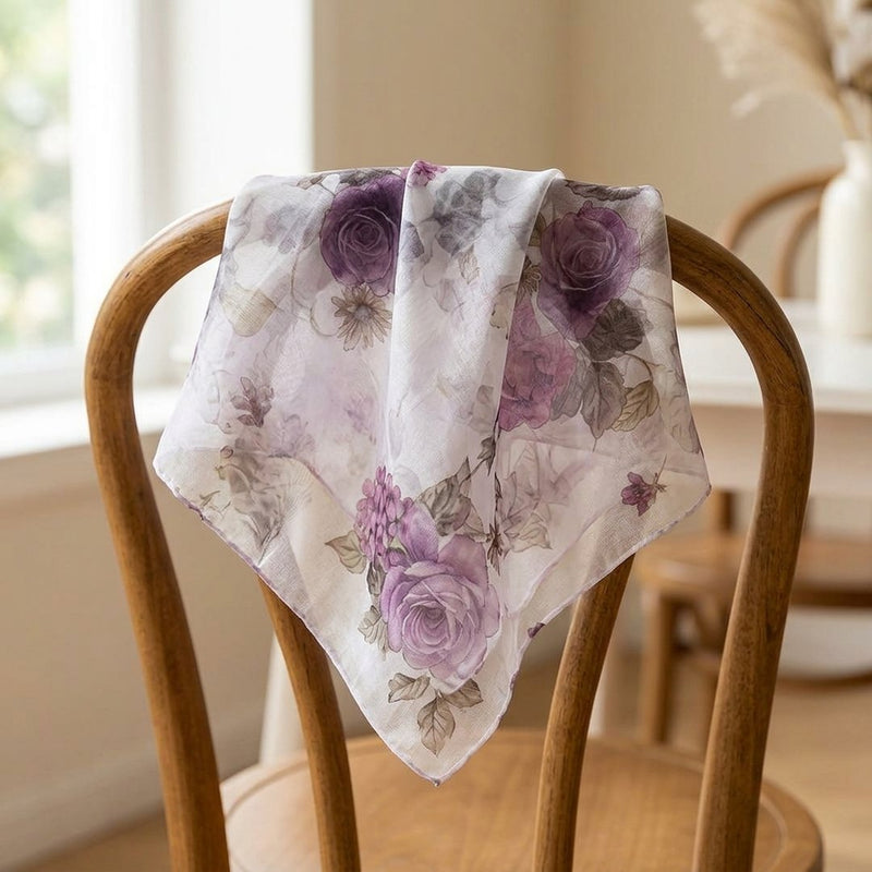 Organza Drukowana Kolorowe Kwiaty – apaszka chusta z tej tkaniny