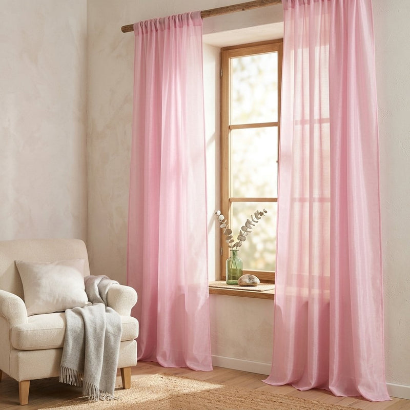 Organza Premium Różowa – lekkie firany z tej tkaniny