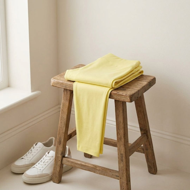 Punto „Pastelowy Żółty” – legginsy z tej tkaniny