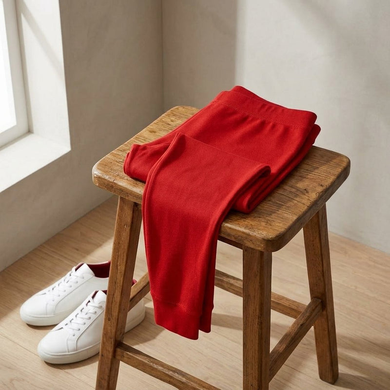 Punto Roma Czerwony – legginsy z tej tkaniny