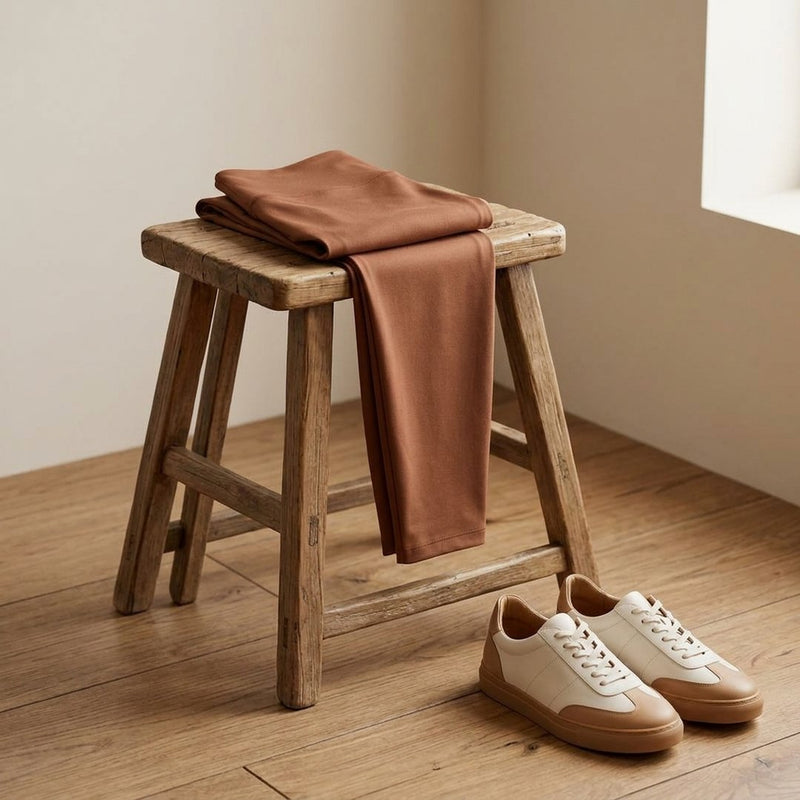 Punto Roma Karmelowa – legginsy z tej tkaniny