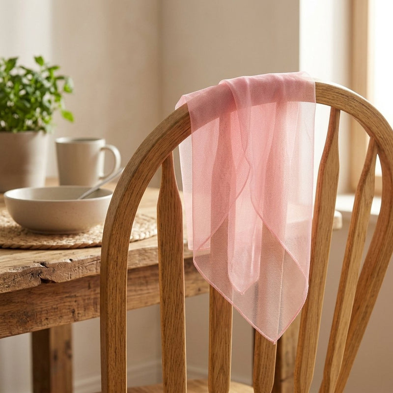 Siatka Elastyczna Jasnoróżowa „Soft Blush” – apaszka chusta z tej tkaniny
