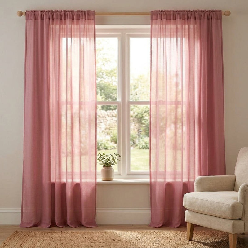 Organza Premium „Cukierkowy Róż” – lekkie firany z tej tkaniny