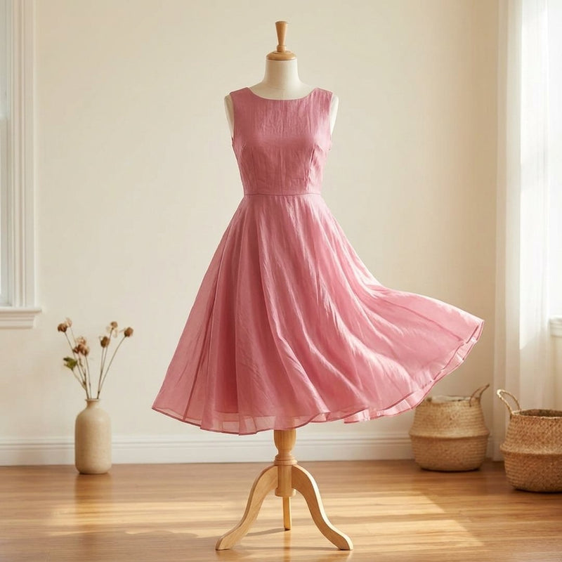 Organza Premium „Cukierkowy Róż” – sukienka koktajlowa z tej tkaniny