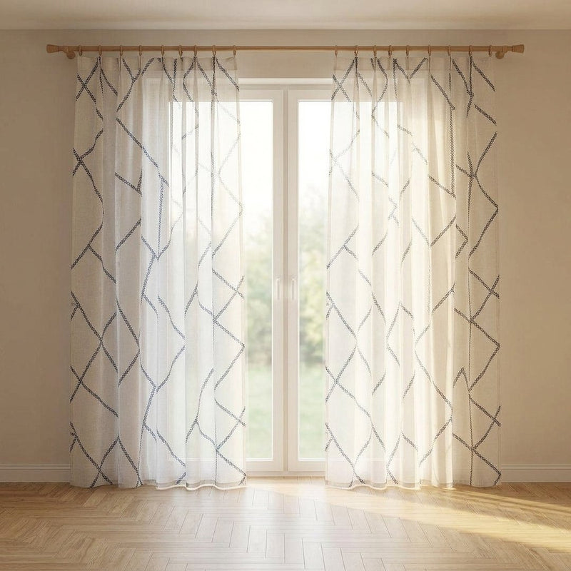Silk Drukowany Exclusive Wzory Geometryczne – lekkie firany z tej tkaniny