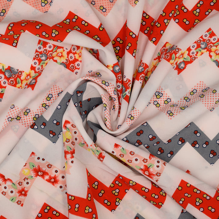 Silk Drukowany Mieszanka Zygzak - Textil World