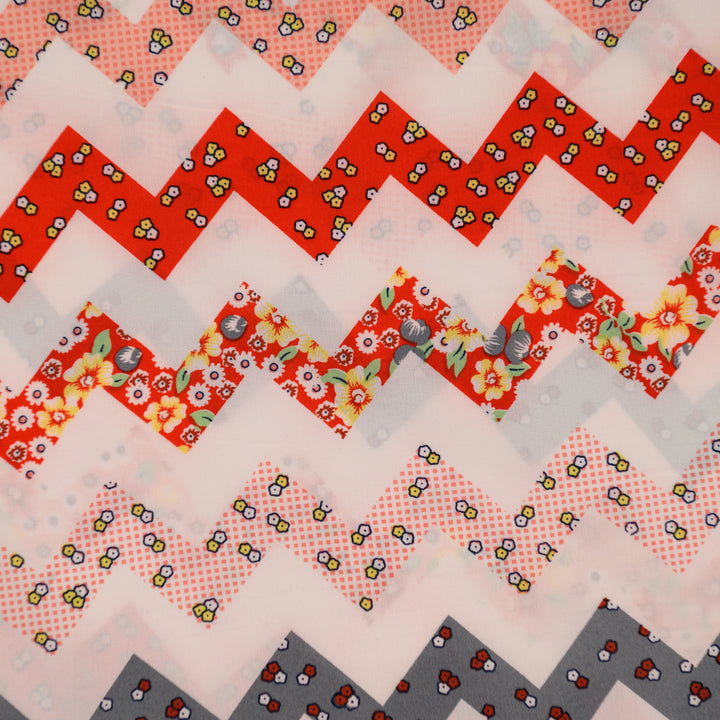Silk Drukowany Mieszanka Zygzak - Textil World