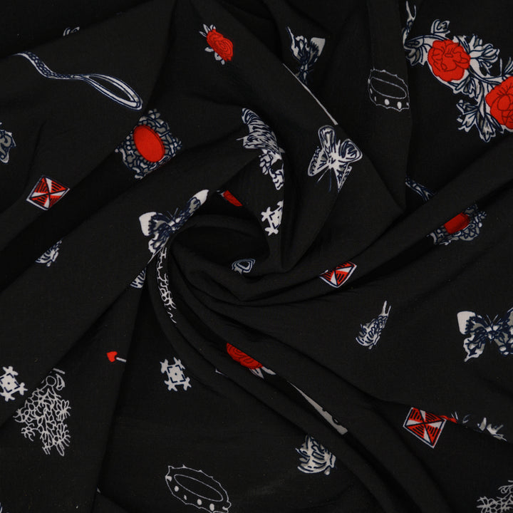 Silk Drukowany Nocny Ogród - Textil World