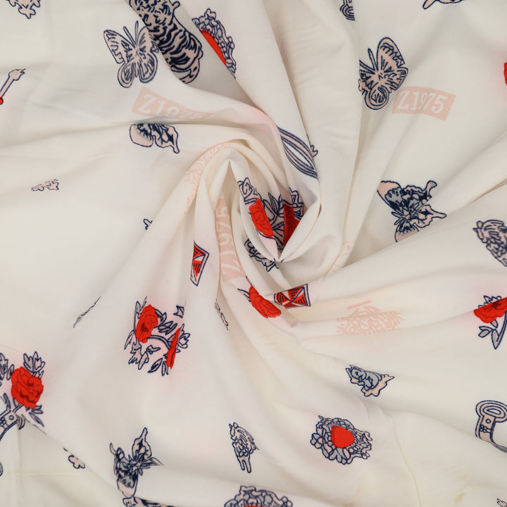 Silk Drukowany Ogród - Textil World