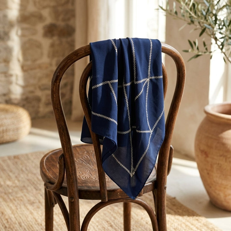 Silk Drukowany Wzory Geometryczne – apaszka chusta z tej tkaniny