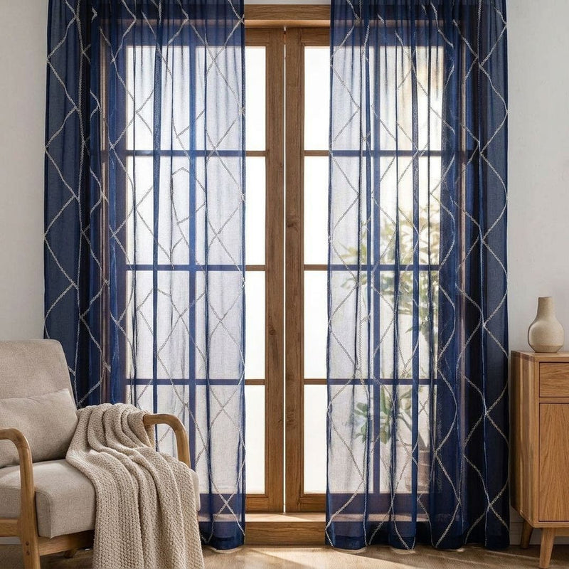 Silk Drukowany Wzory Geometryczne – lekkie firany z tej tkaniny