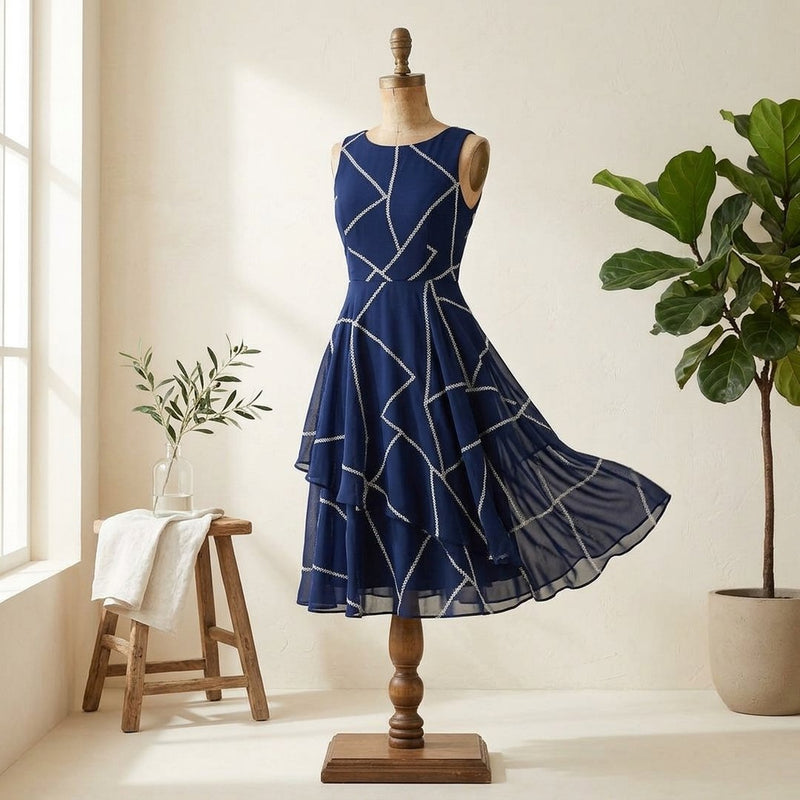 Silk Drukowany Wzory Geometryczne – sukienka koktajlowa z tej tkaniny