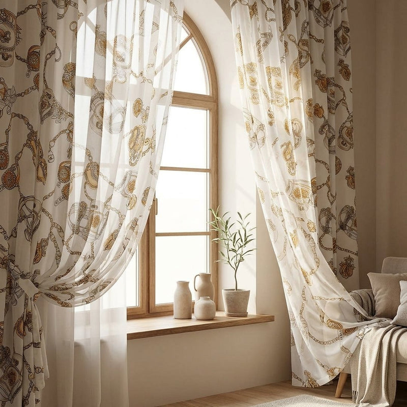 Silk Drukowany Wzory – lekkie firany z tej tkaniny