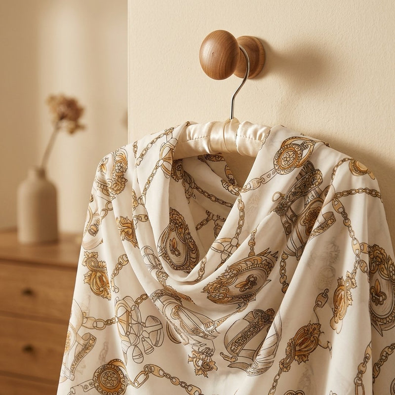 Silk Drukowany Wzory – narzutka wieczorowa z tej tkaniny