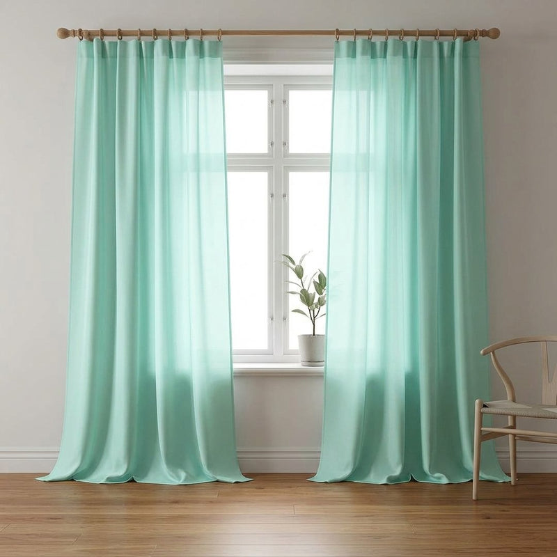 Silk Miętowy – lekkie firany z tej tkaniny