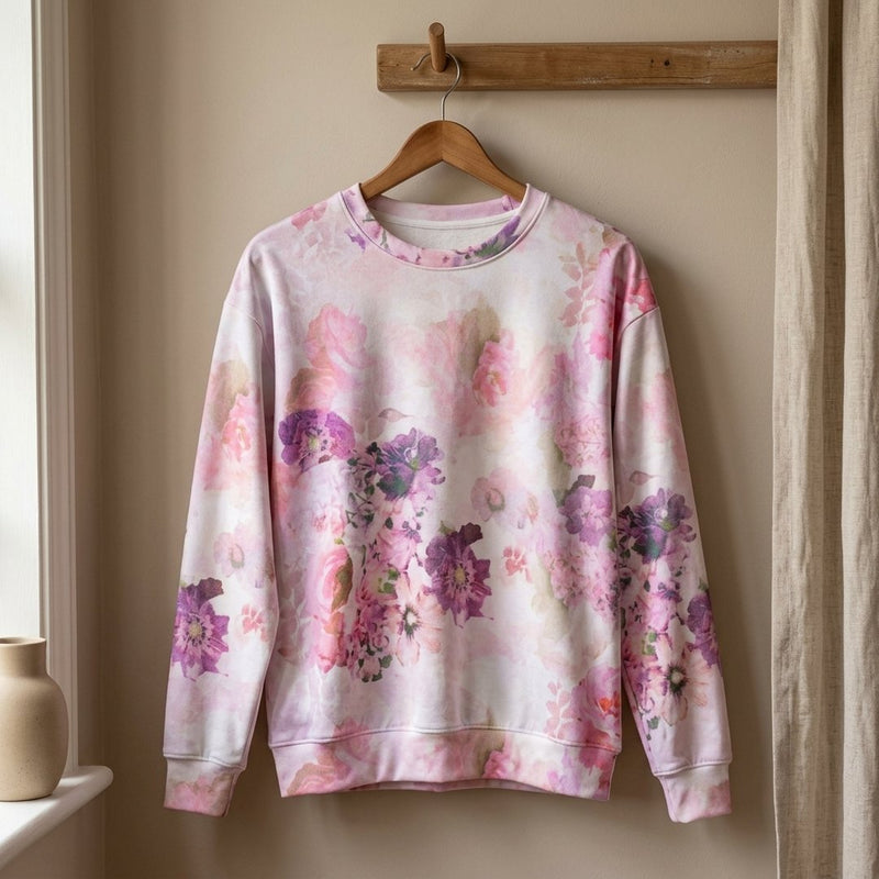 Singiel Drukowany Kwiaty – bluza dresowa z tej tkaniny