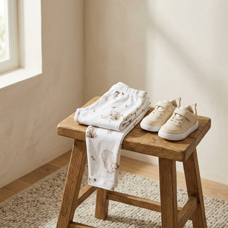 Singiel Drukowany Wzory Koala i Misie wzory dla dzieci – legginsy z tej tkaniny