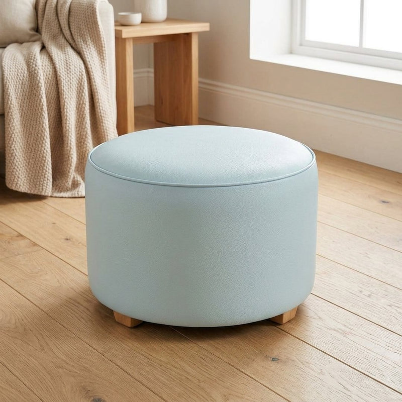 Skóra Kreszowana Baby Blue – pufa z tej tkaniny