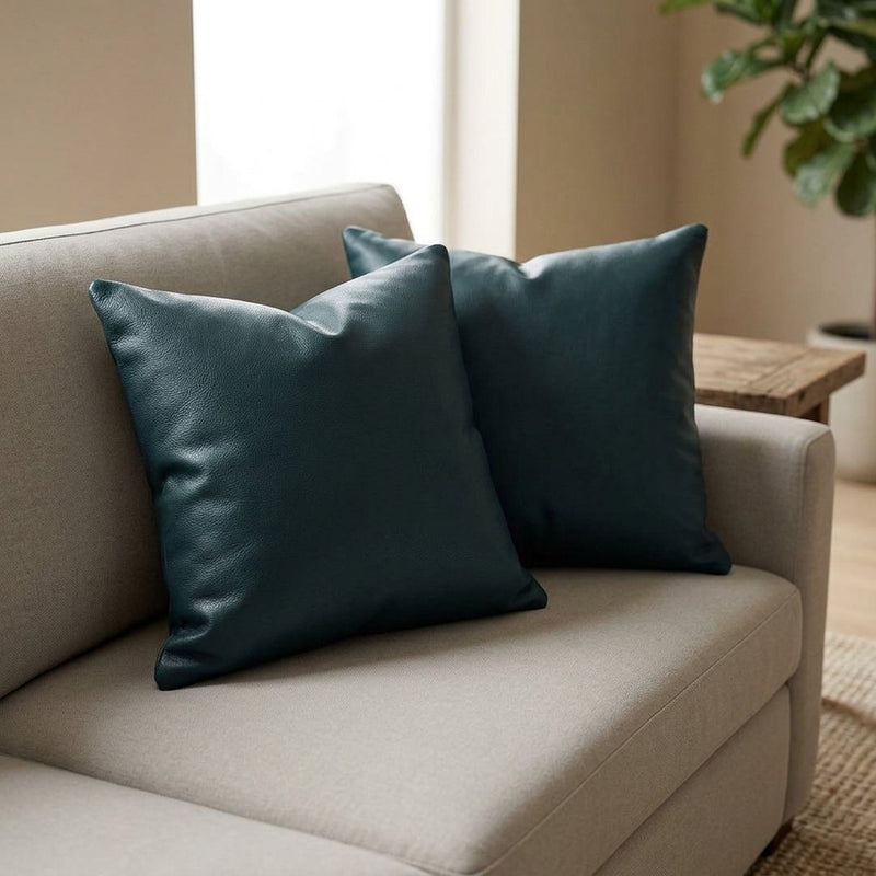 Skóra Kreszowana Butelkowa Zieleń – poduszka dekoracyjna z tej tkaniny