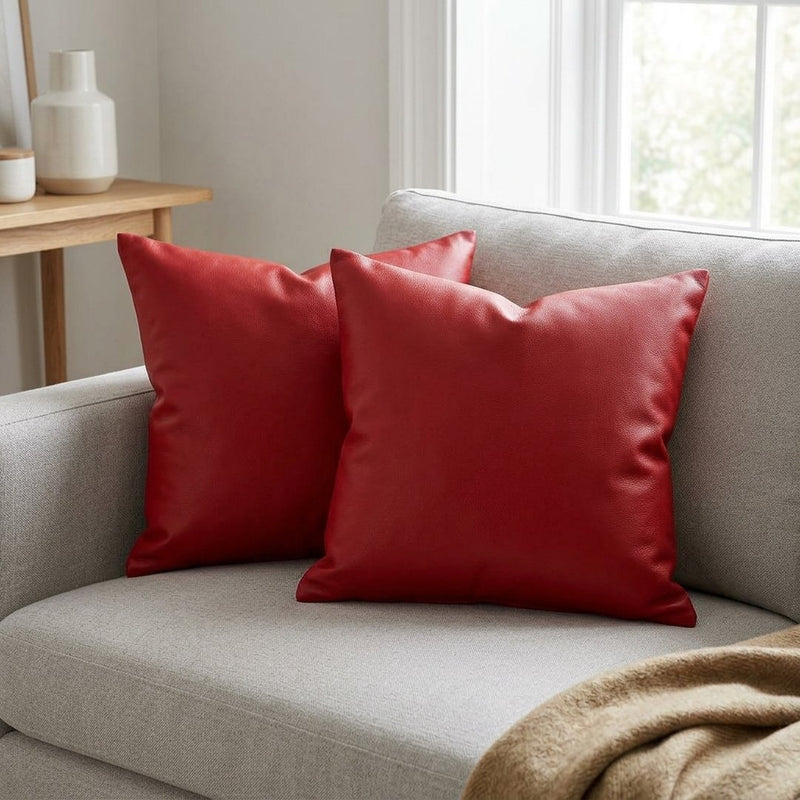 Skóra Kreszowana Czerwona – poduszka dekoracyjna z tej tkaniny