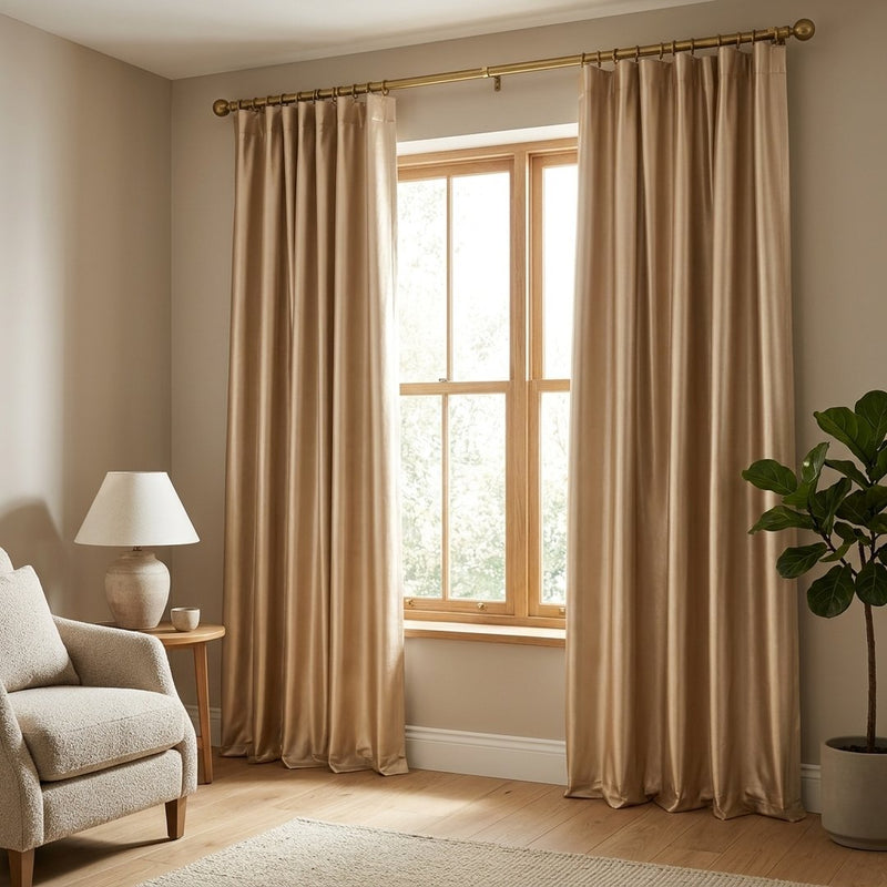 Skóra Kreszowana Złota – zasłony z tej tkaniny