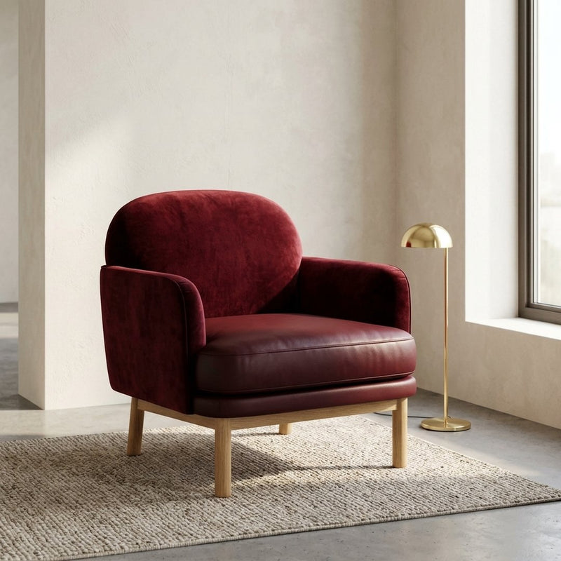 Skóra Welur Bordo – fotel tapicerowany z tej tkaniny