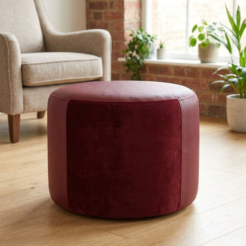 Skóra Welur Bordo – pufa z tej tkaniny