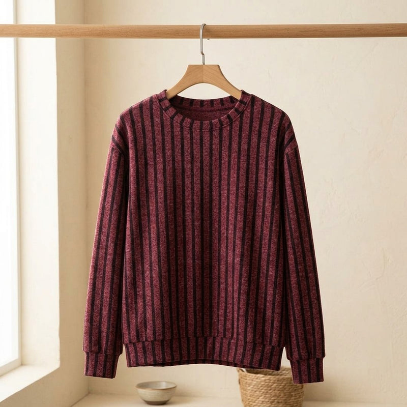 Swetrowka Paski bordo – bluza dresowa z tej tkaniny