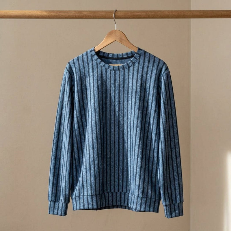 Swetrowka Paski Jasno Niebieska – bluza dresowa z tej tkaniny