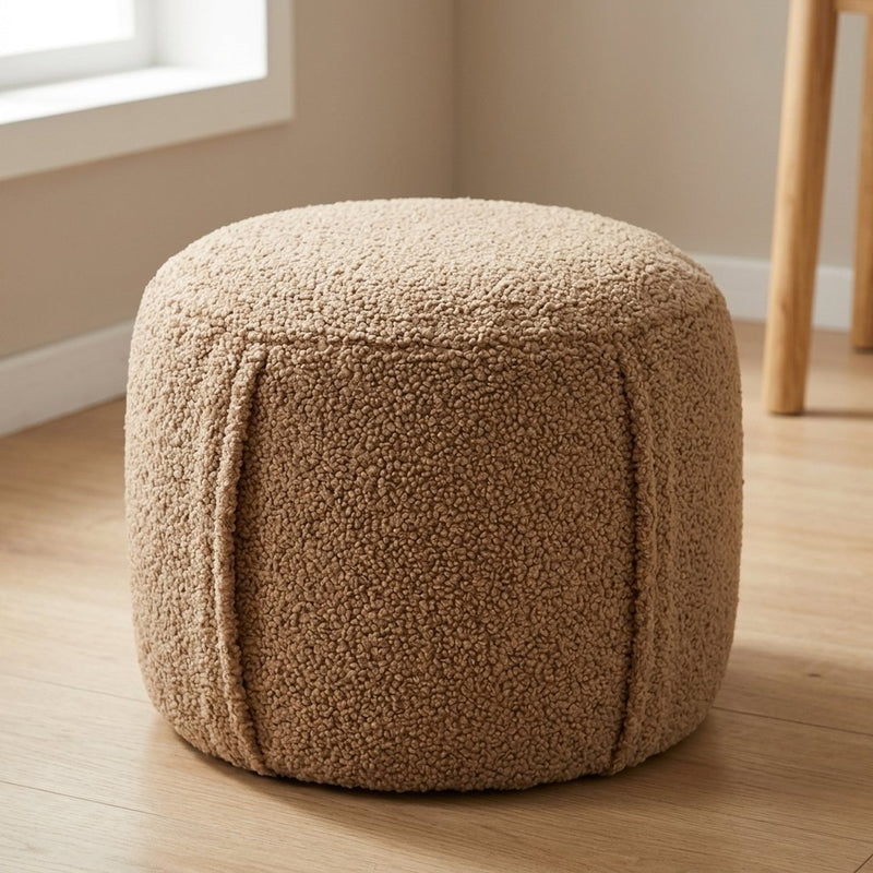 Small Teddy Kakaowy Brąz – pufa z tej tkaniny