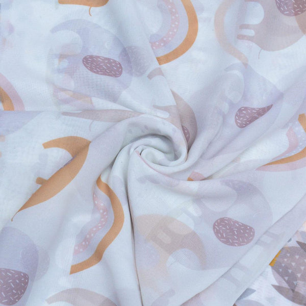 Szyfon Drukowany Artystyczne Słonie - Textil World
