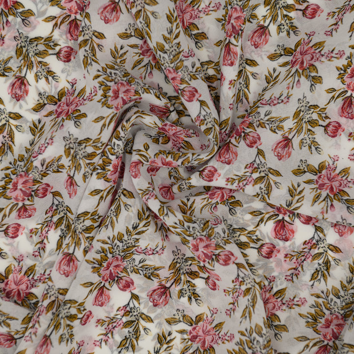 Szyfon Drukowany Vintage Róże - Textil World