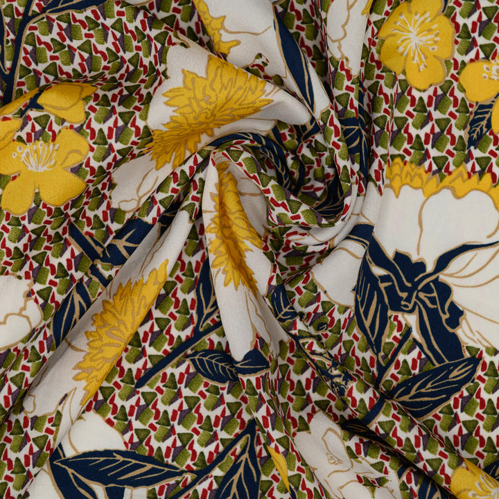 Szyfon Drukowany Złote Płatki - Textil World