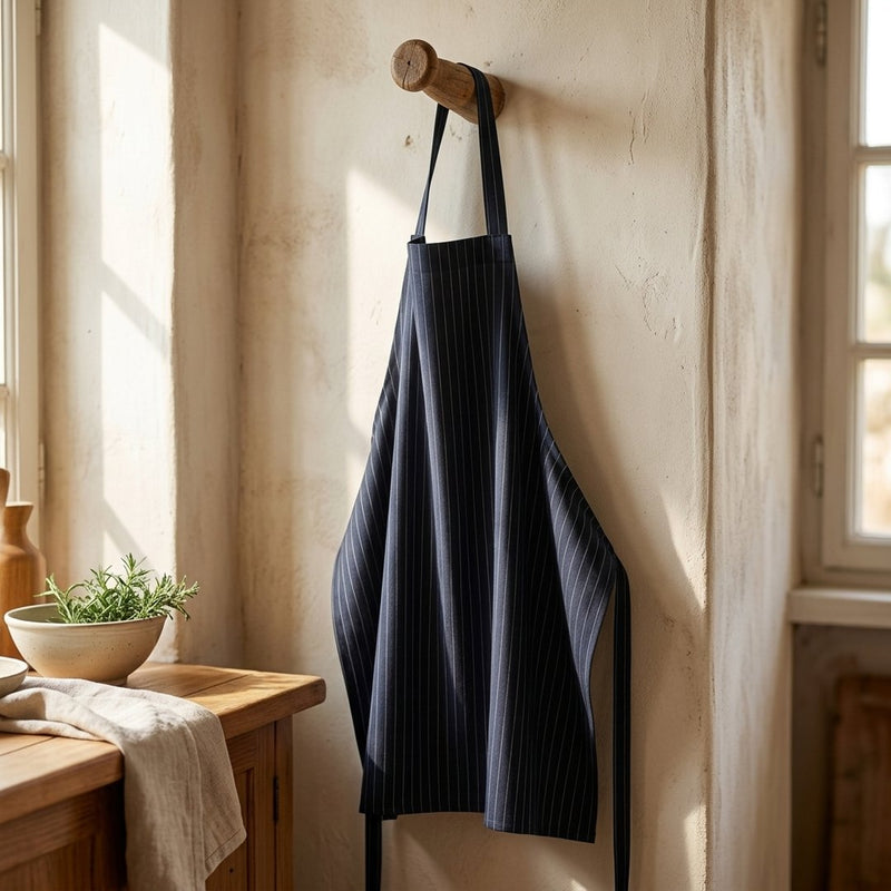 Tencel Paski Granat – fartuch kuchenny z tej tkaniny