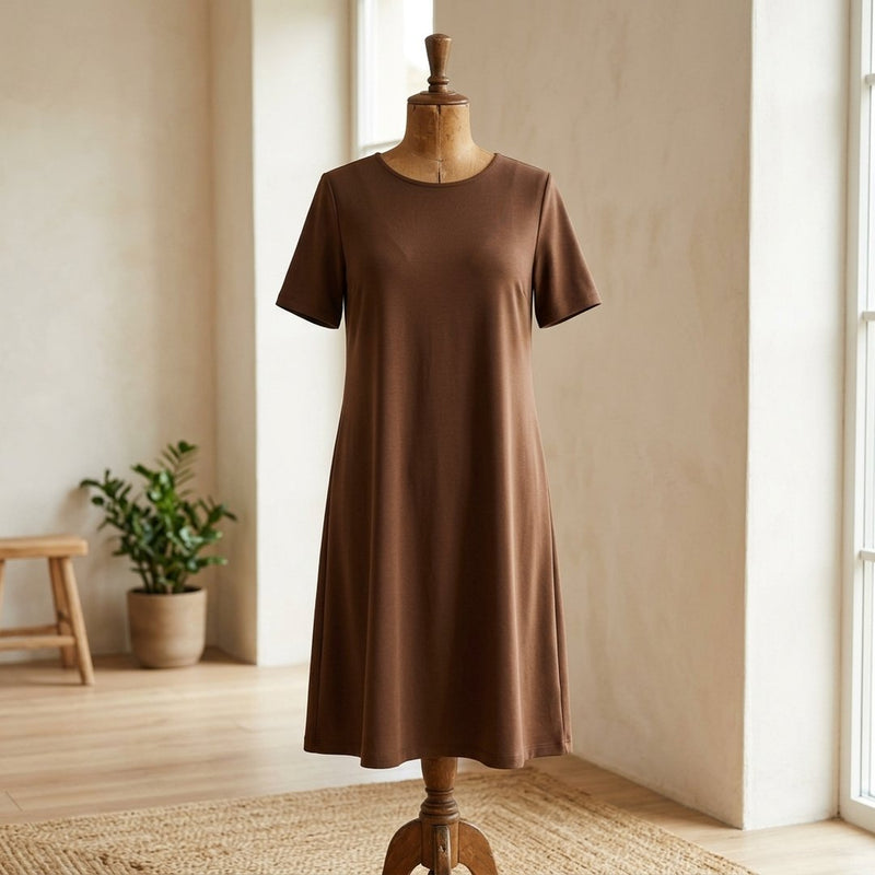 Tencel Pianka Jasny Brąz – sukienka codzienna z tej tkaniny