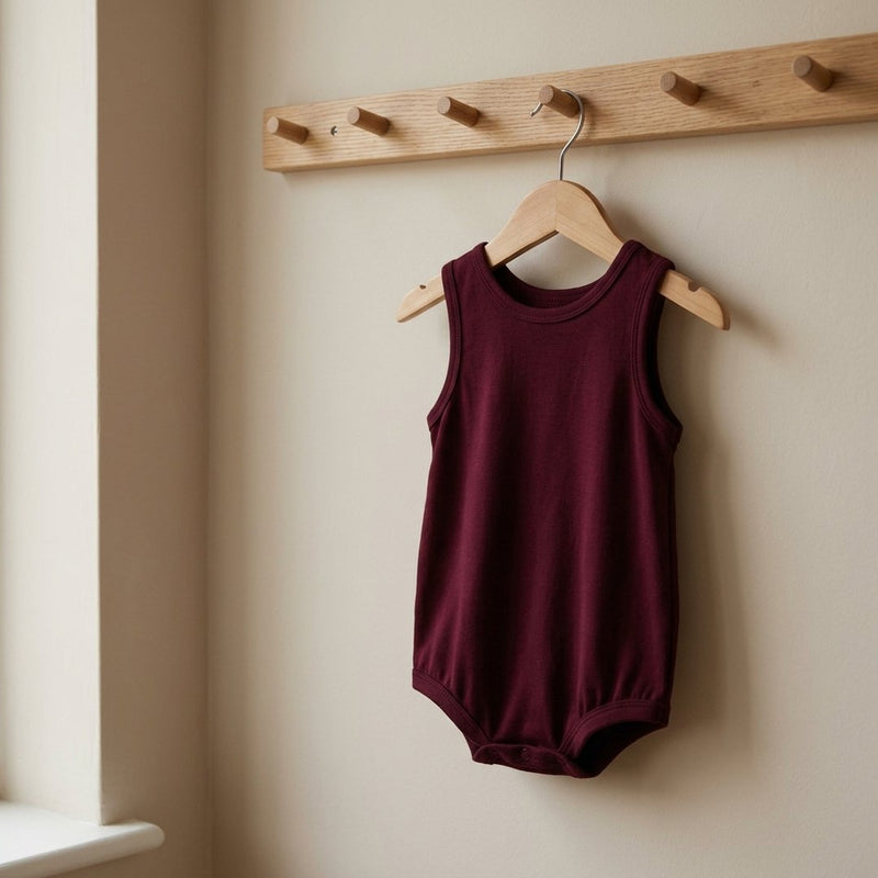 Tencel Pianka Bordowa – ubranko dziecięce z tej tkaniny