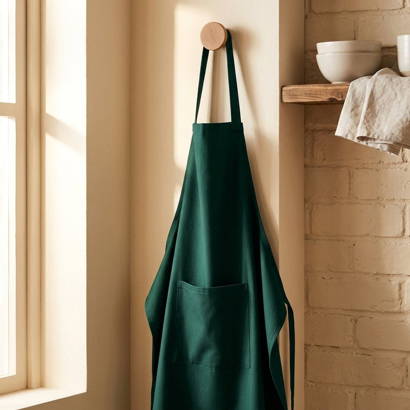 Tencel Pianka Butelkowa Zieleń – fartuch kuchenny z tej tkaniny