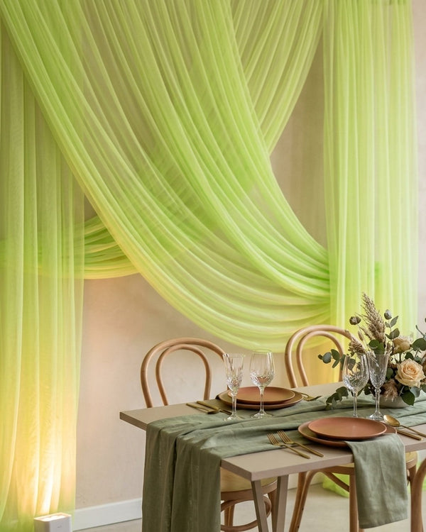 Tiul Neon Green - Drapowanie ścian