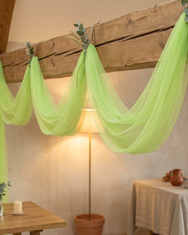 Tiul Neon Green - Girlanda na ślub