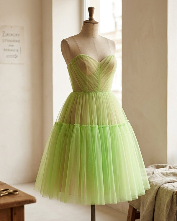 Tiul Neon Green - Sukienka koktajlowa