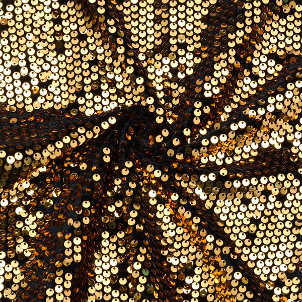 Welur Cekina czarny ze złotem - Textil World