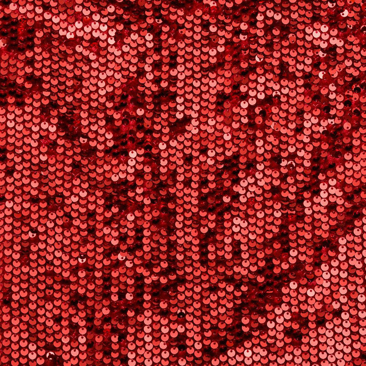 Welur Cekina Czerwony - Textil World