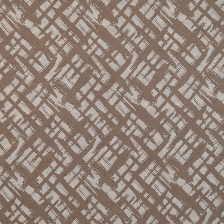 Wiskoza Drukowana Beżowa Miejska Krata - Textil World