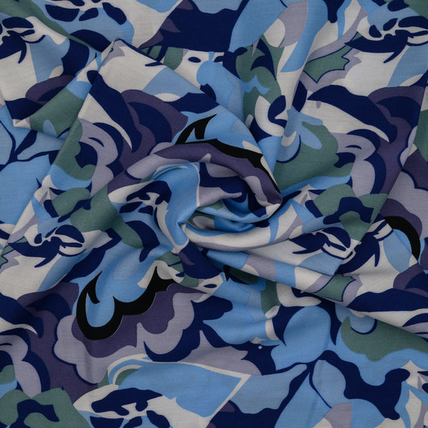 Wiskoza Drukowana Blue Mirage - Textil World