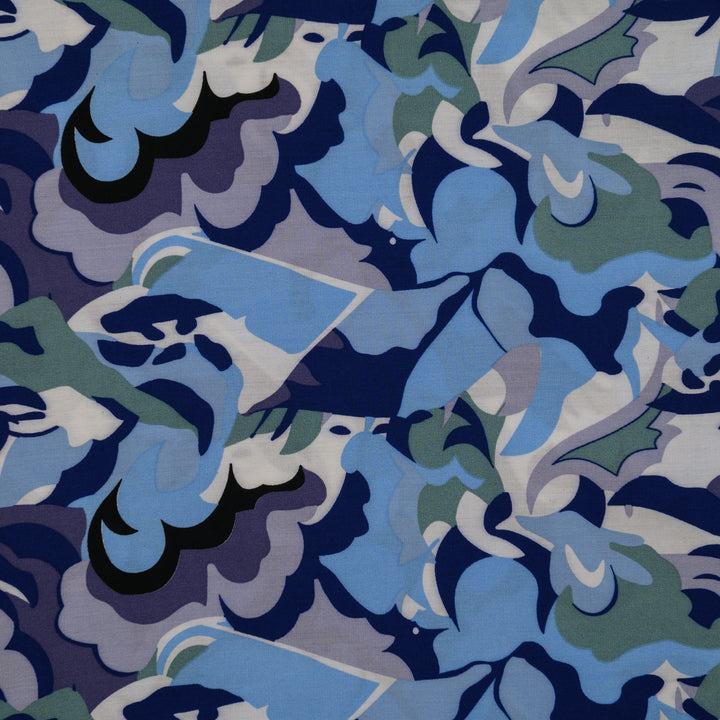 Wiskoza Drukowana Blue Mirage - Textil World