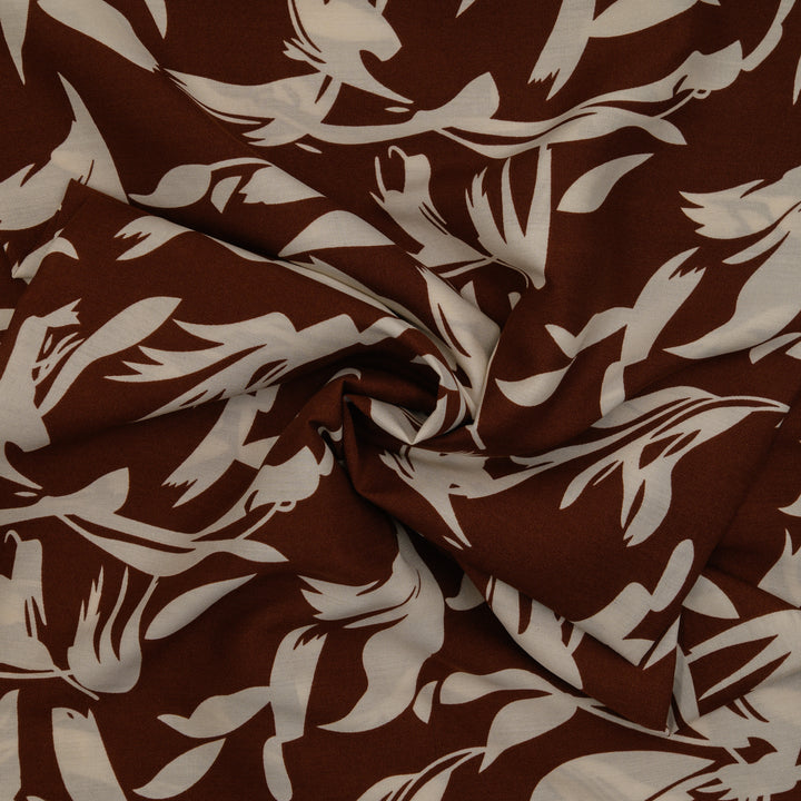 Wiskoza Drukowana Cacao Silhouette - Textil World