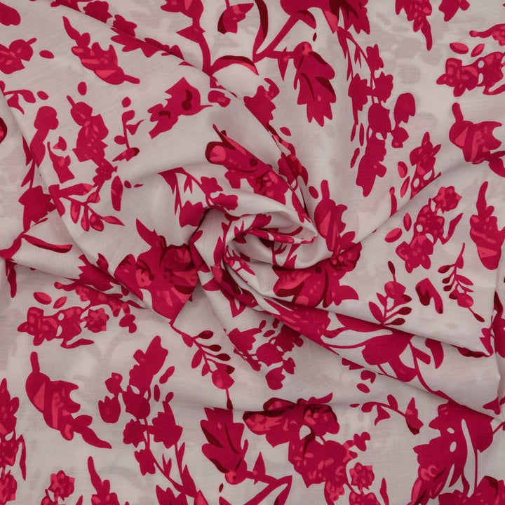 Wiskoza Drukowana Fuksja Tropikalna - Textil World