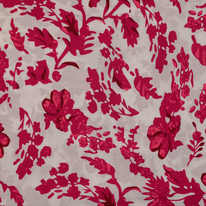Wiskoza Drukowana Fuksja Tropikalna - Textil World